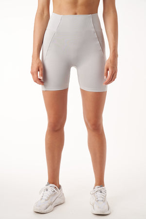 Diagonal Biker Shorts - Glacier Grey